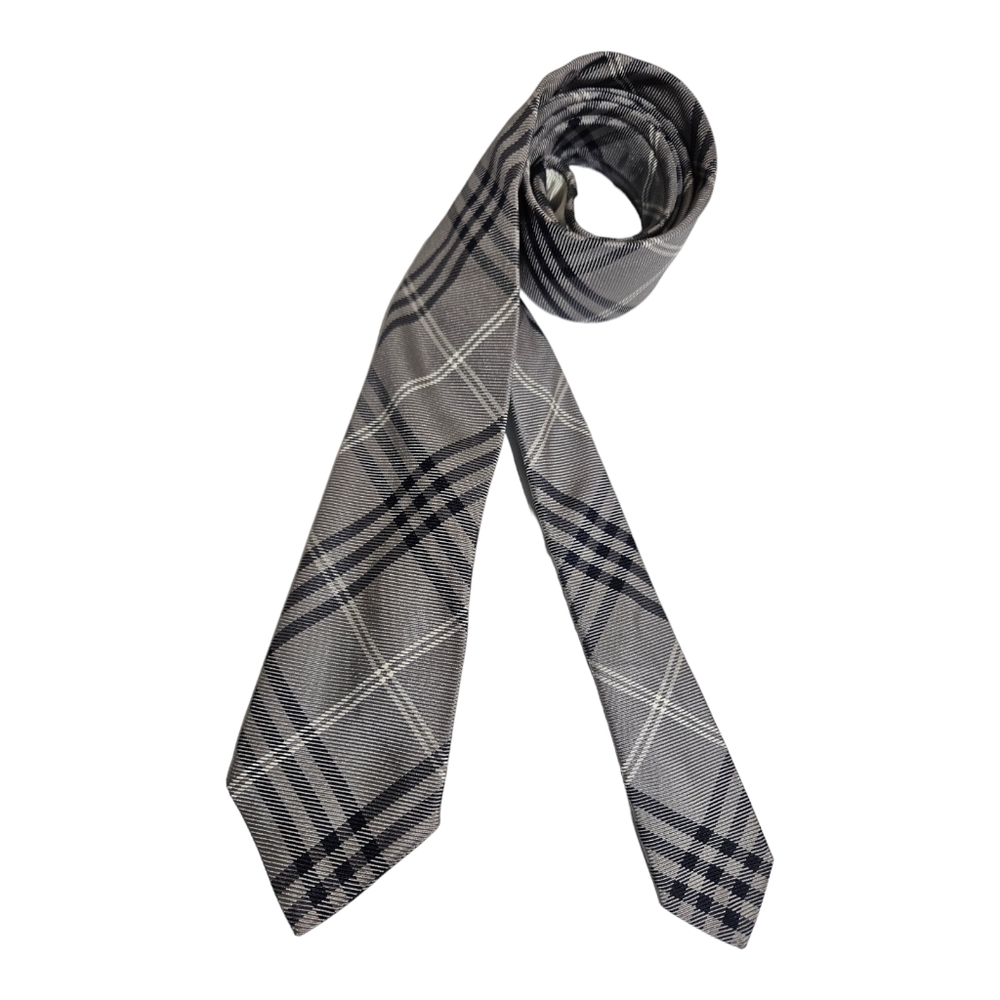 BROOKS BROTHERS BLACK FLEECE Gray Tartan Silk LUXURY Slim Tie HANDMADE USA